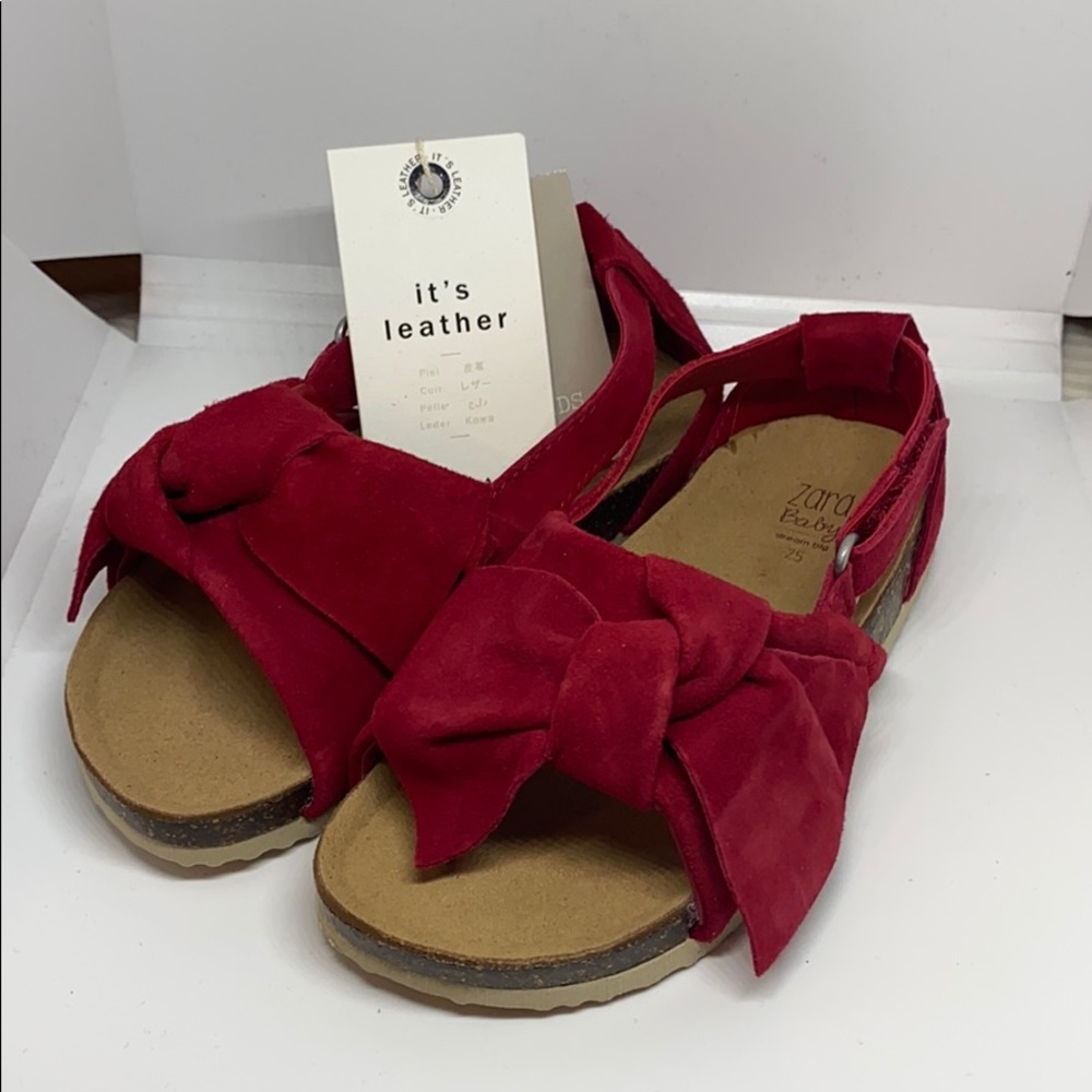 NIB Zara red leather sandals SZ 8
